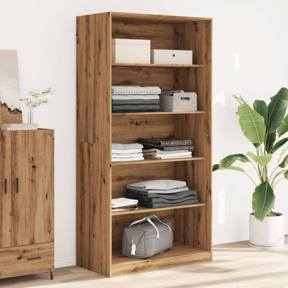 vidaXL Garderob ek 100x50x200 cm konstruerat trä