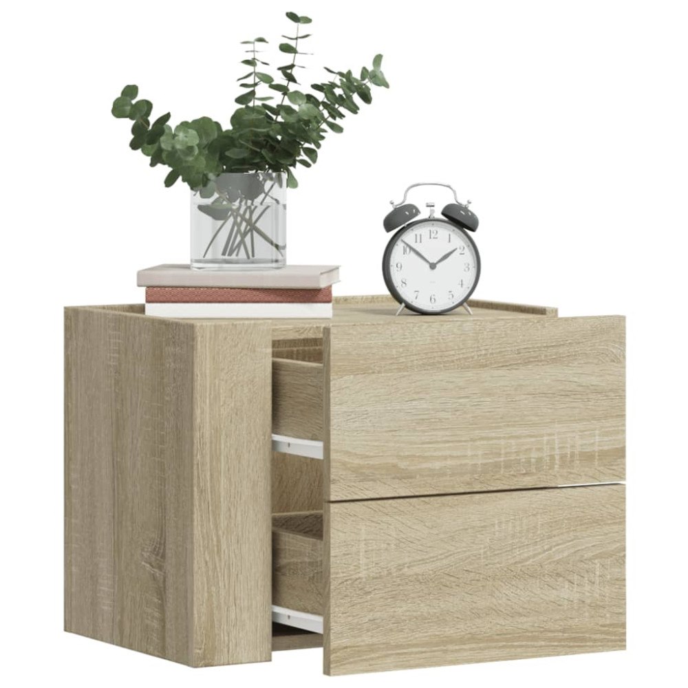 vidaXL Väggmonterade sängbord 2 st sonoma-ek 45x30x35 cm