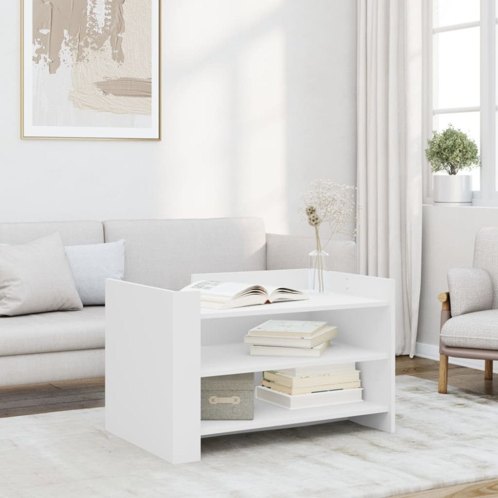 vidaXL Soffbord vit 80x50x50 cm konstruerat trä