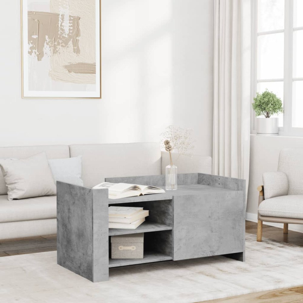 vidaXL Soffbord betonggrå 100x50x50 cm konstruerat trä