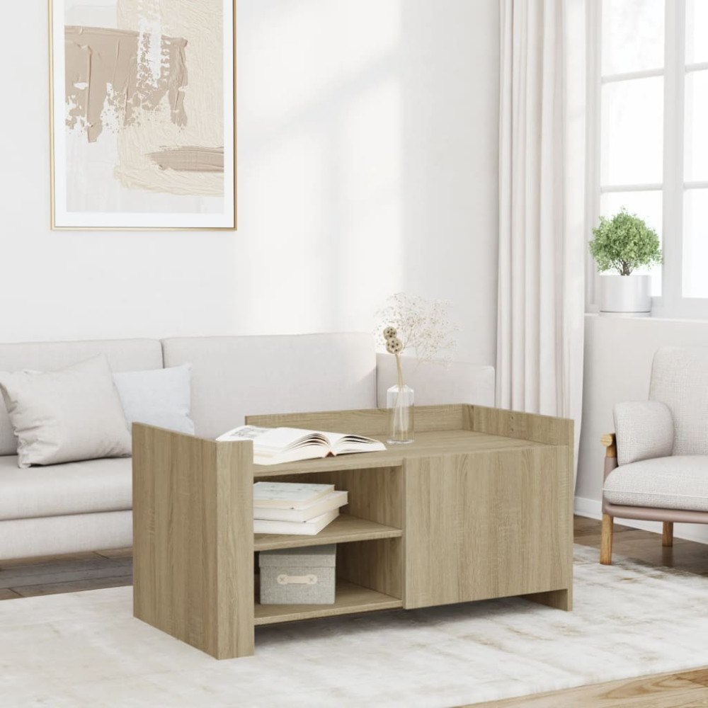 vidaXL Soffbord sonoma-ek 100x50x50 cm konstruerat trä