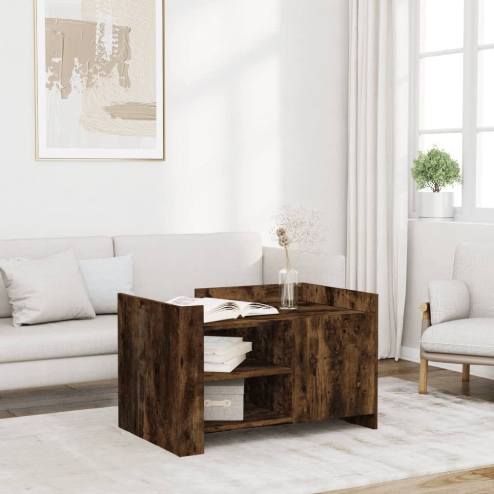 vidaXL Soffbord rökfärgad ek 80x50x50 cm konstruerat trä