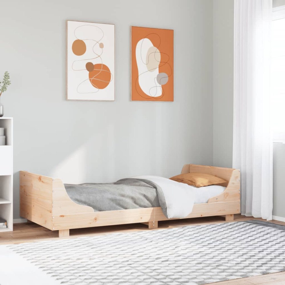 vidaXL Sängram utan madrass 100x200 cm massiv furu