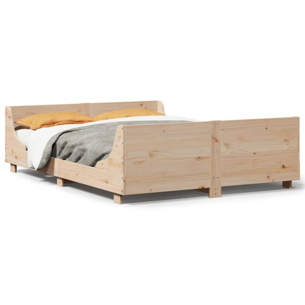 vidaXL Sängram utan madrass 140x200 cm massiv furu