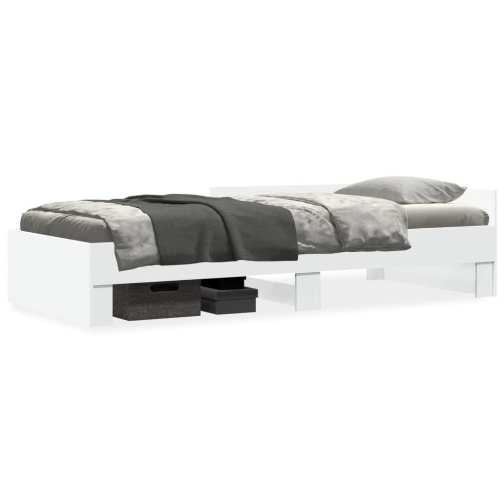 vidaXL Sängram vit 100x200 cm konstruerad trä