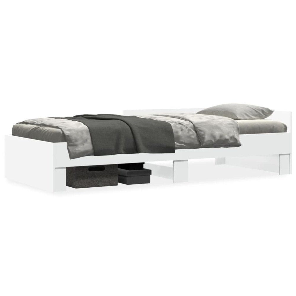 vidaXL Sängram vit 75x190 cm konstruerat trä