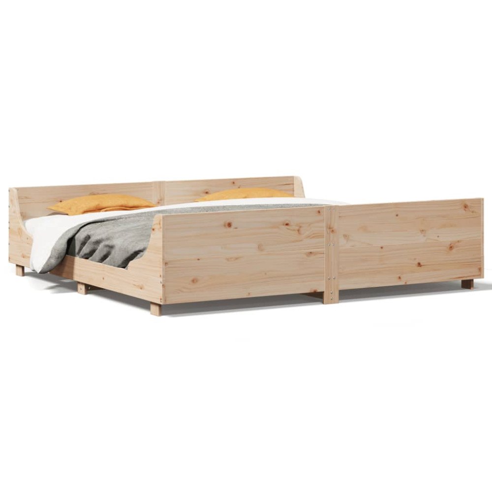 vidaXL Sängram utan madrass 180x200 cm massiv furu