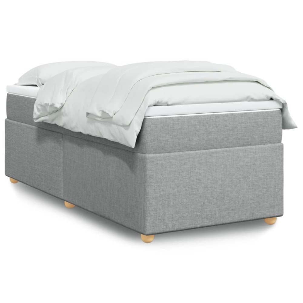 vidaXL Ramsäng med madrass ljusgrå 100x200 cm tyg