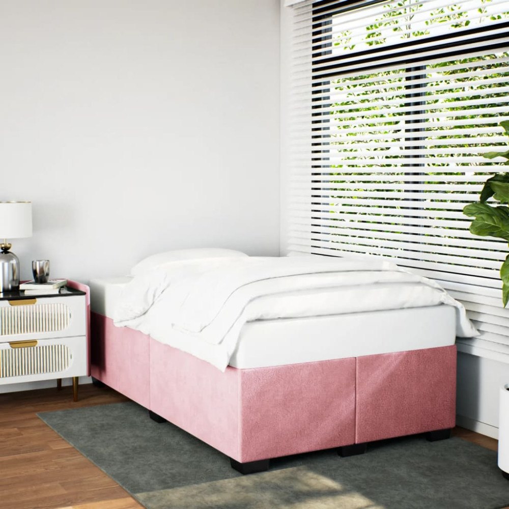 vidaXL Sängram rosa 120x200 cm sammet