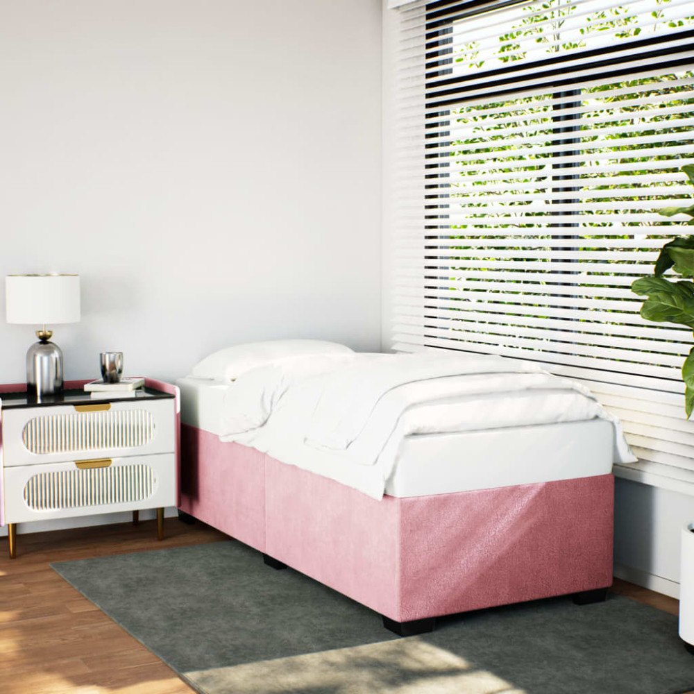 vidaXL Sängram rosa 80x200 cm sammet