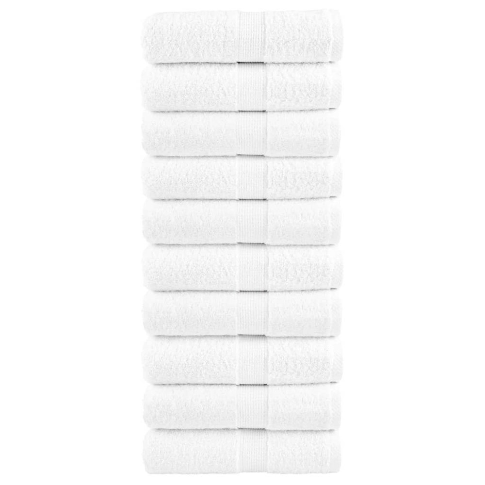 vidaXL Premium gästhanddukar SOLUND 10 st vit 30x30cm 600gsm