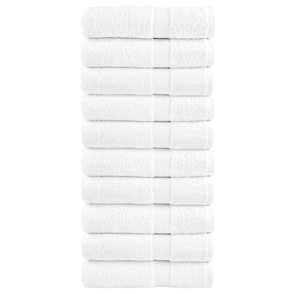 vidaXL Premium badhanddukar SOLUND 10 st vit 70x140cm 600gsm