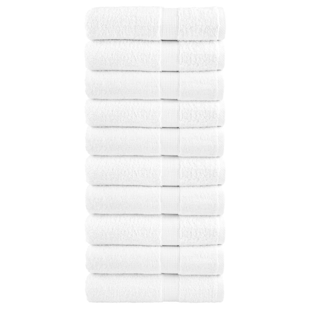vidaXL Premium handdukar SOLUND 10 st vit 50x100cm 600gsm
