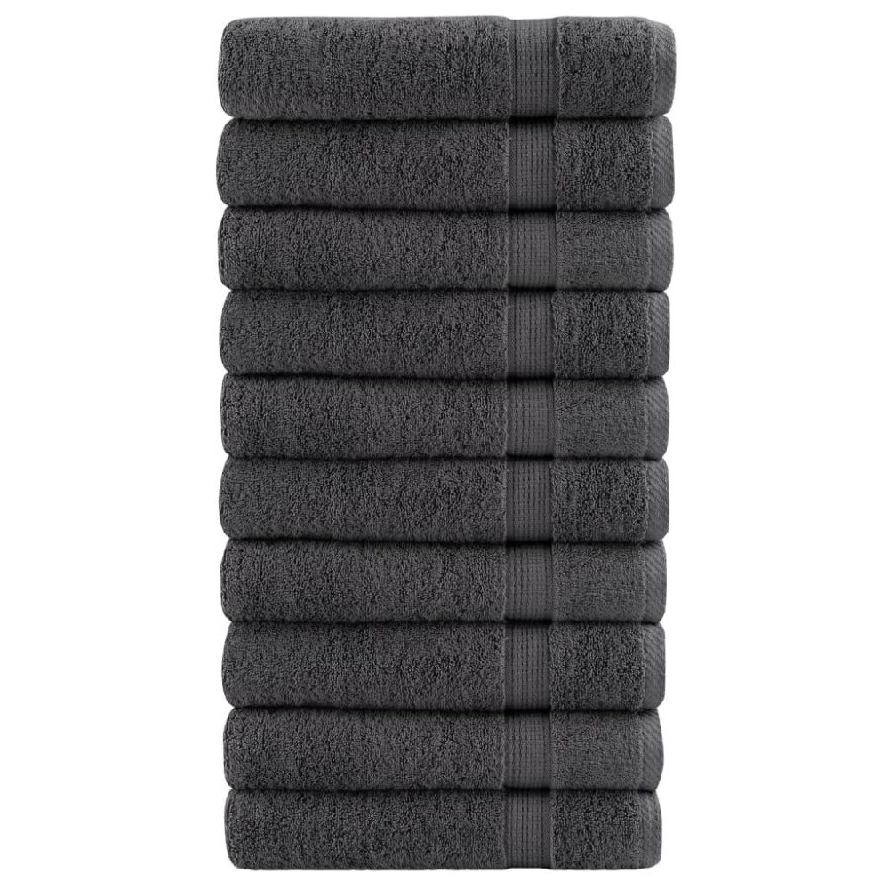 vidaXL Premium handdukar SOLUND 10 st antracit 50x100cm 600gsm