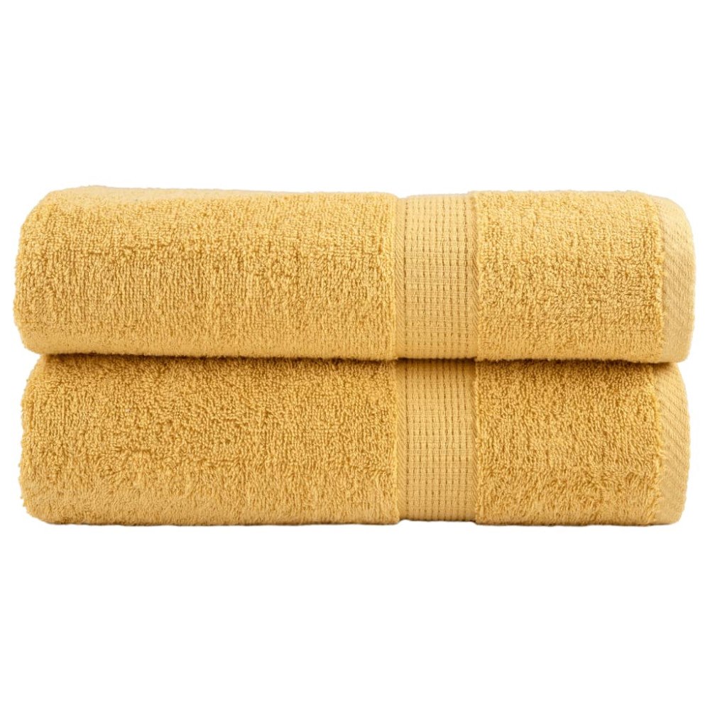 vidaXL Premium handdukar SOLUND 2st guld 50x100cm 600gsm