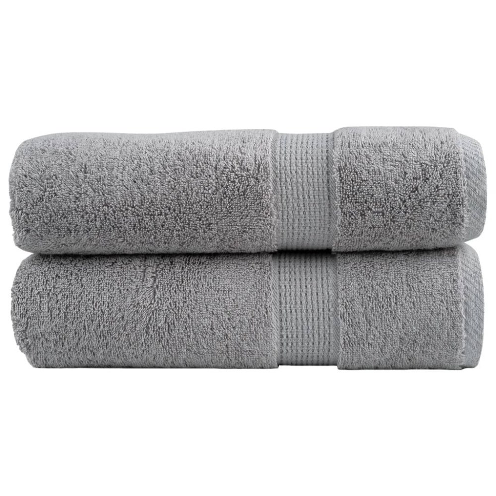 vidaXL Premium badhanddukar SOLUND 2st grå 100x150cm 600gsm