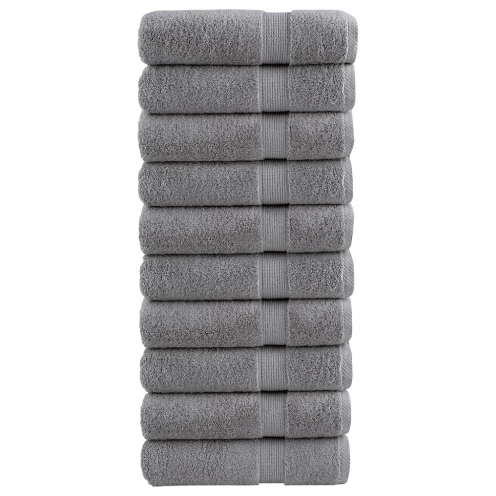 vidaXL Premium handdukar SOLUND 10st grå 50x100cm 600gsm