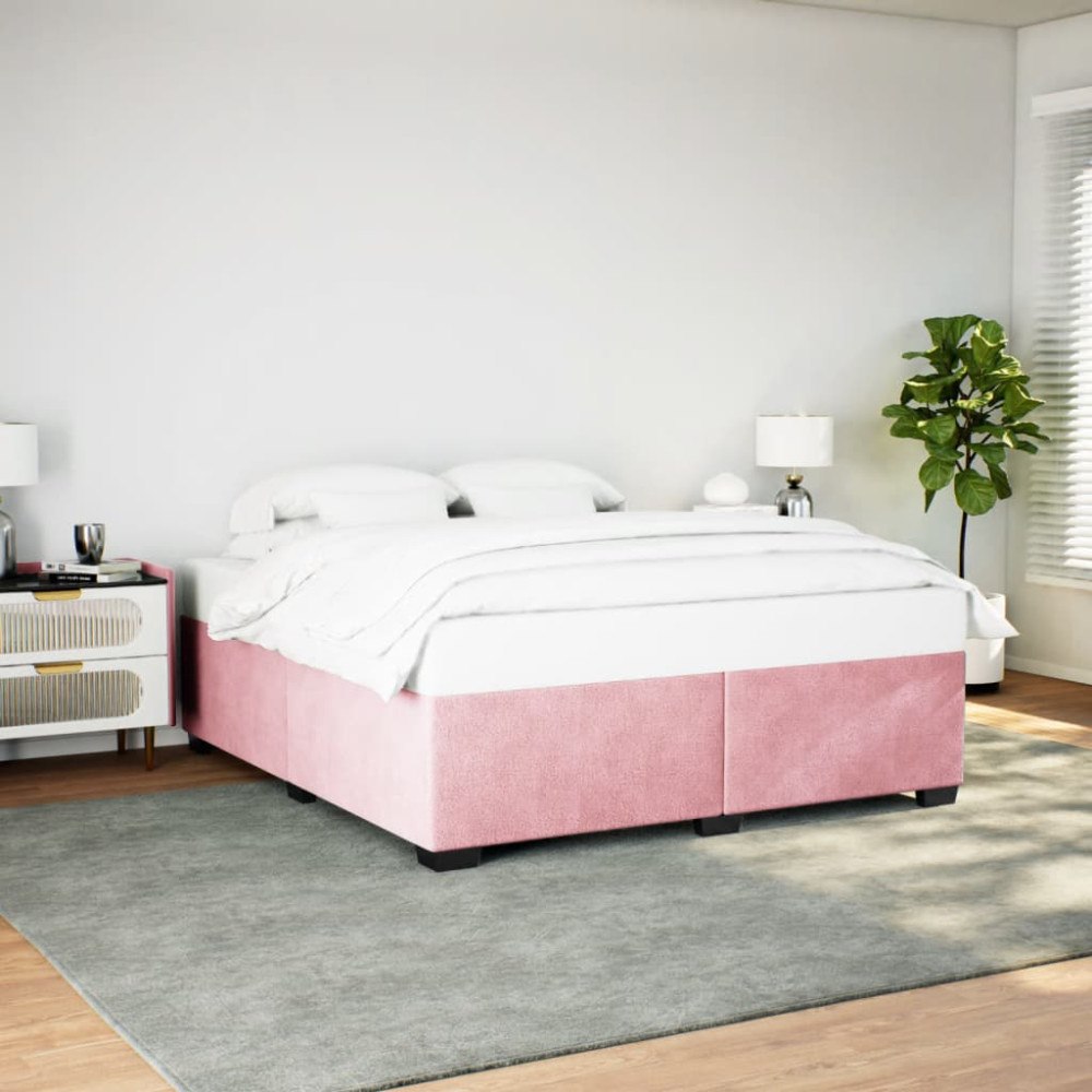 vidaXL Sängram rosa 180x200 cm sammet