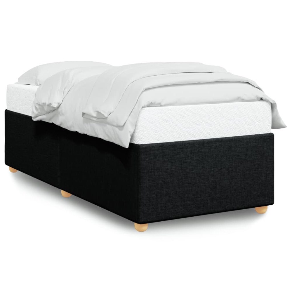 vidaXL Sängram utan madrass svart 90x190cm tyg