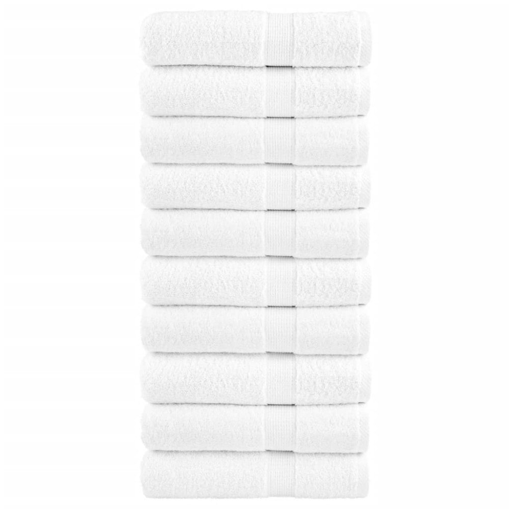 vidaXL Premium badhanddukar SOLUND 10st vit 100x150cm 600gsm