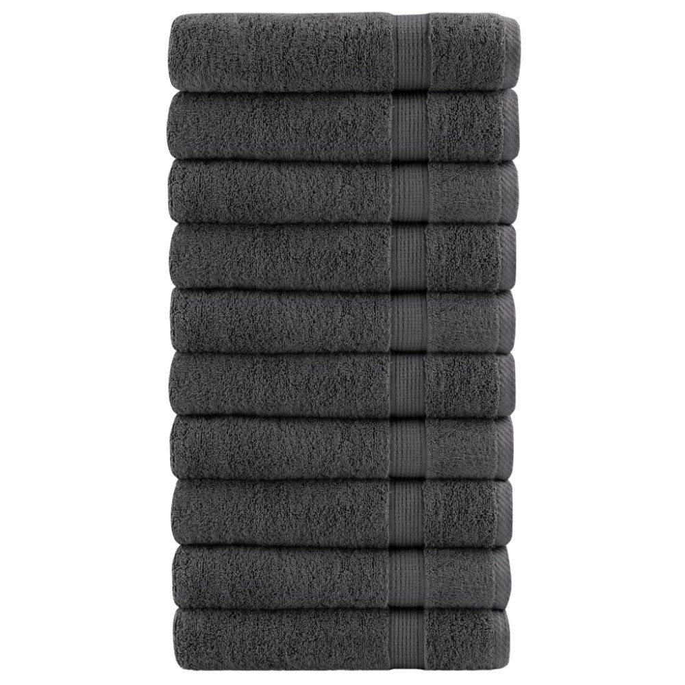 vidaXL Premium badhanddukar SOLUND 10 st antracit 70x140cm 600gsm