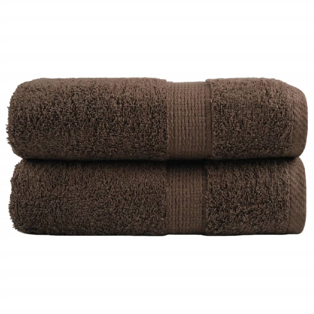 vidaXL Premium gästhanddukar SOLUND 2 st brun 30x50cm 600gsm