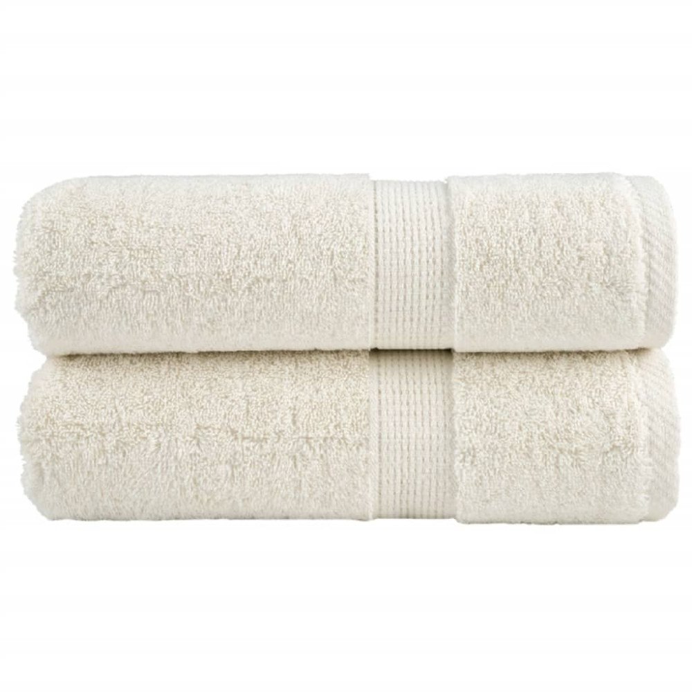 vidaXL Premium gästhanddukar SOLUND 2 st gräddvit 30x30 cm 600 gsm