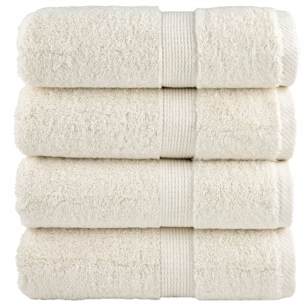 vidaXL Premium gästhanddukar SOLUND 4 st gräddvit 30x50 cm 600 gsm