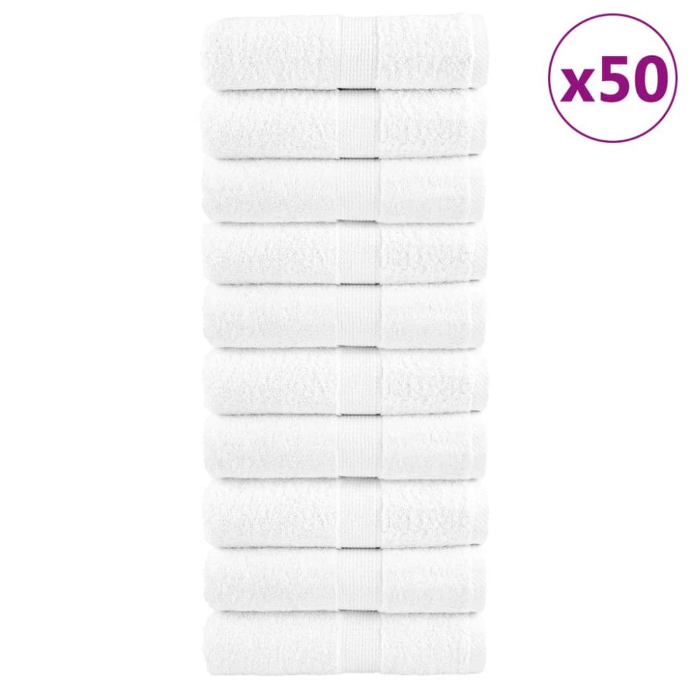 vidaXL Premium gästhanddukar SOLUND 50 st vit 30x30cm 600gsm