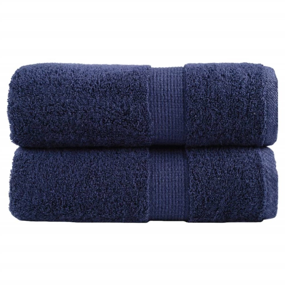 vidaXL Premium gästhanddukar SOLUND 2 st marinblå 30x50cm 600gsm