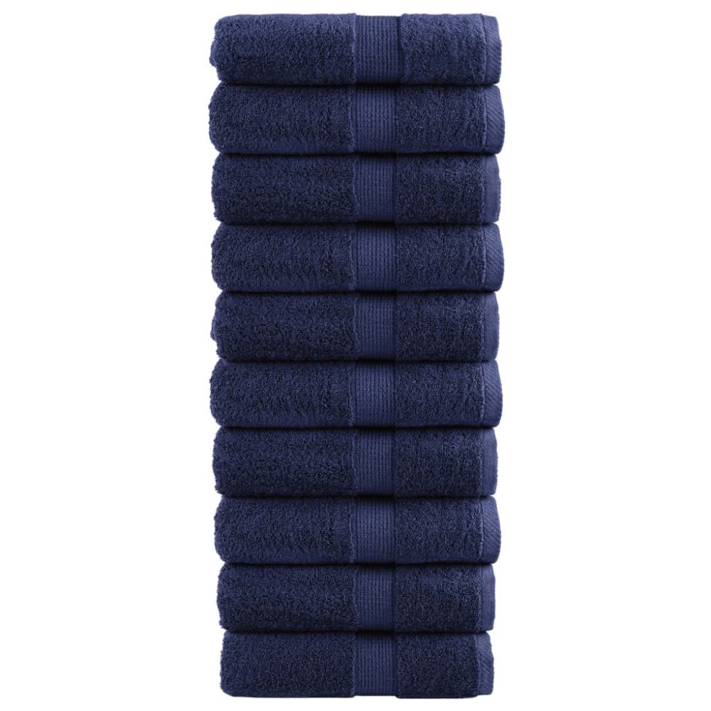 vidaXL Premium gästhanddukar SOLUND 10 st marinblå 30x50cm 600gsm