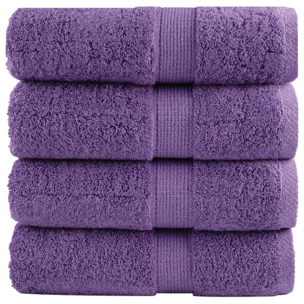 vidaXL Premium gästhanddukar SOLUND 4 st lila 30x50 cm 600 gsm