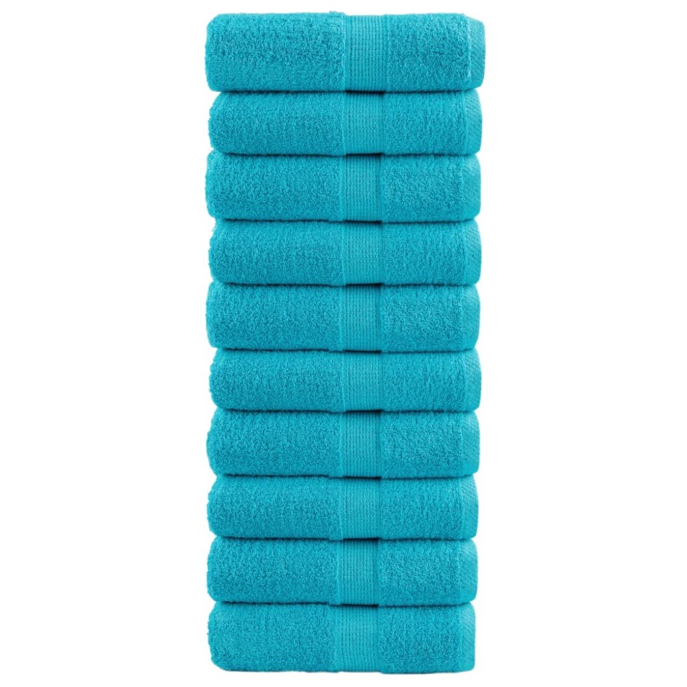vidaXL Premium gästhanddukar SOLUND 10 st turkos 30x50 cm 600 gsm