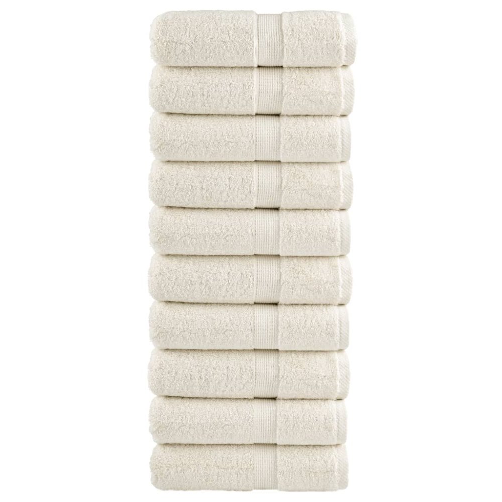 vidaXL Premium gästhanddukar SOLUND 10 st gräddvit 30x30 cm 600 gsm