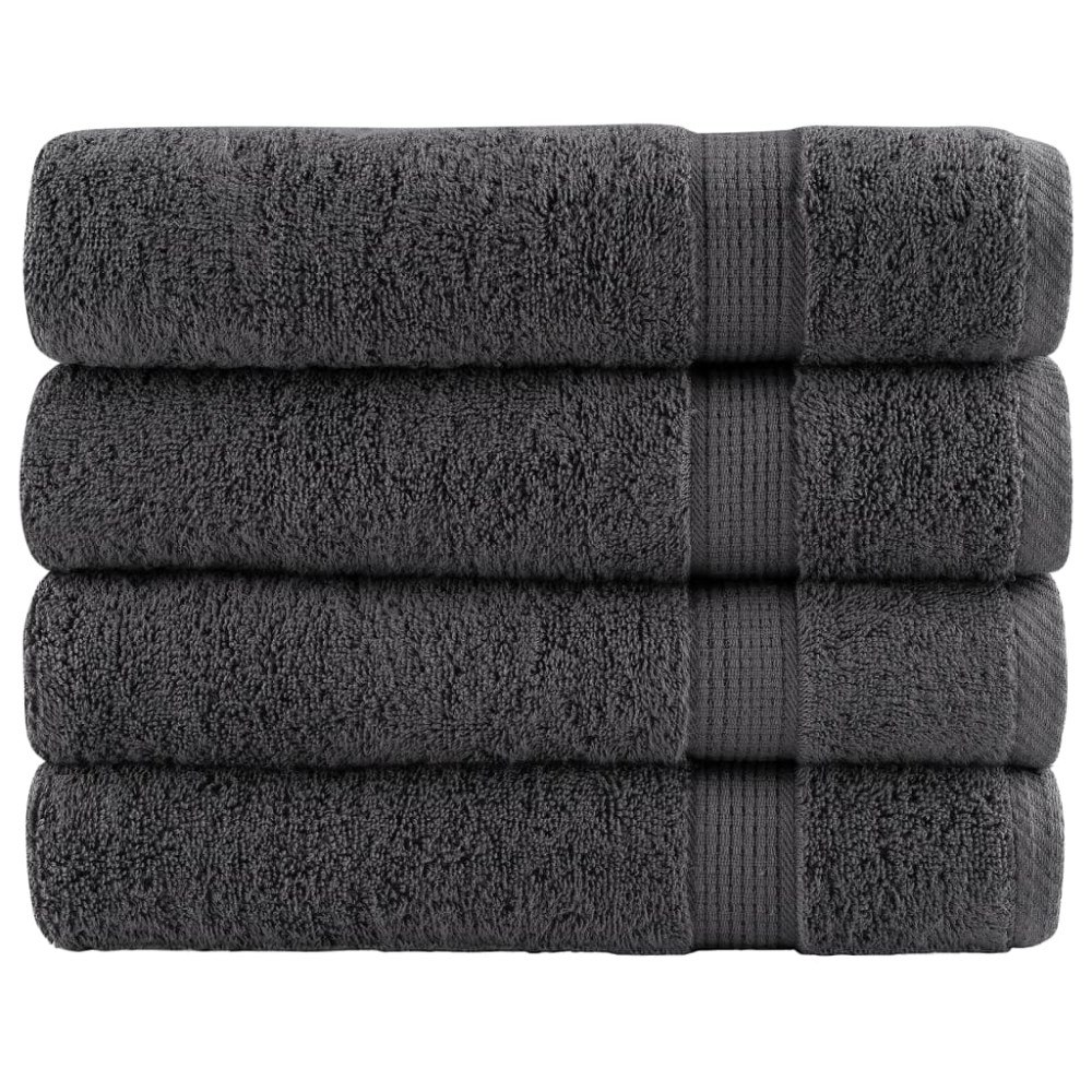 vidaXL Premium badhanddukar SOLUND 4 st antracit 70x140cm 600gsm