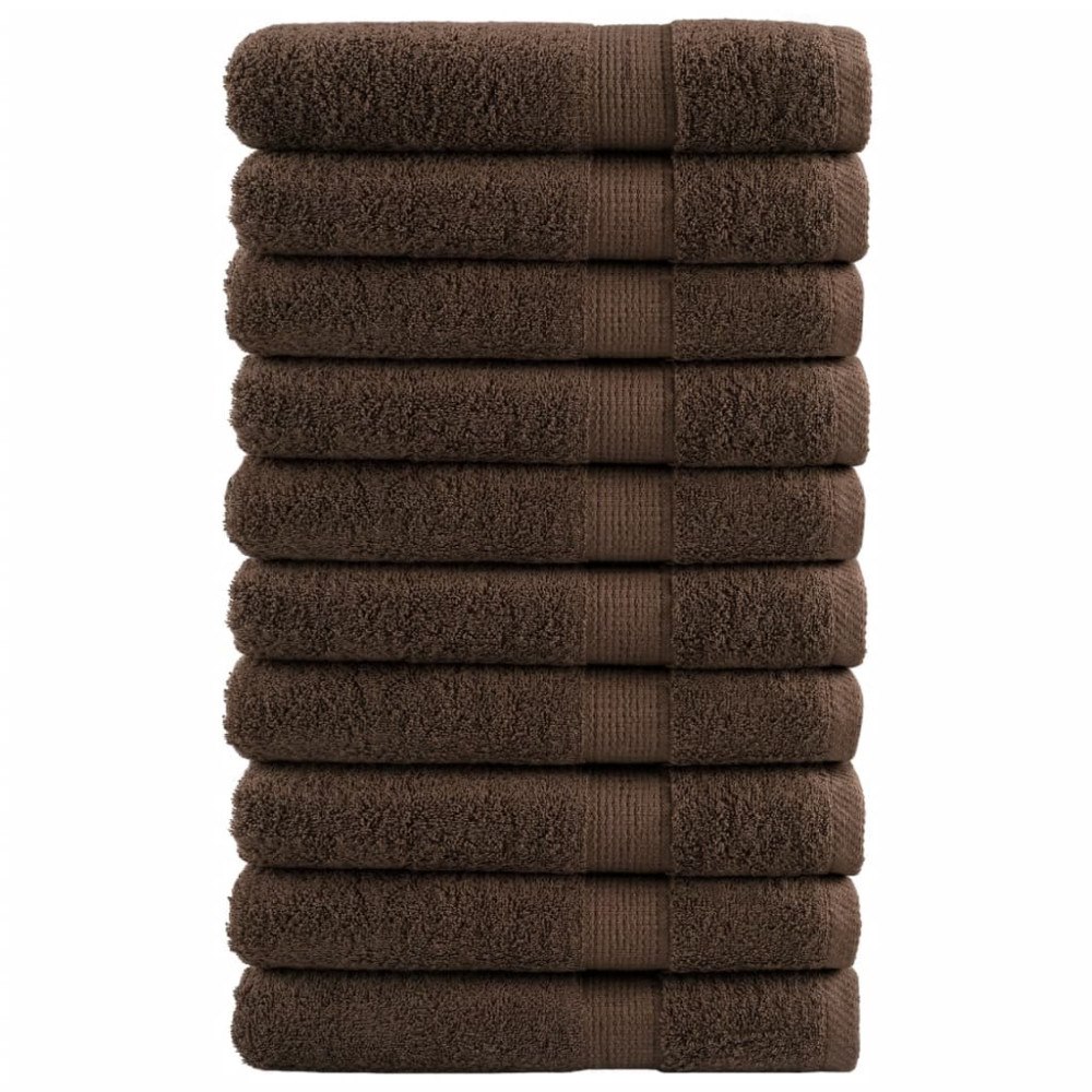 vidaXL Premium bastuhanddukar SOLUND 10 st brun 80x200cm 600gsm