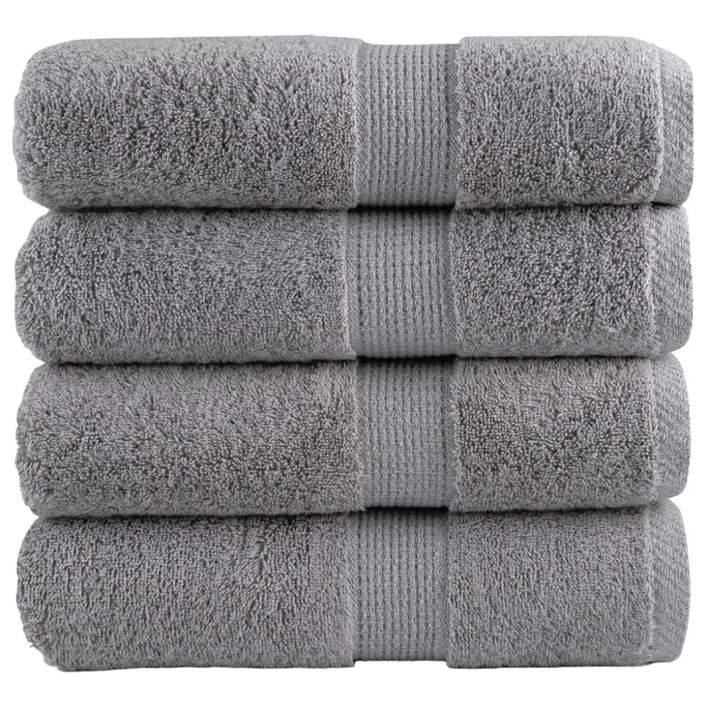 vidaXL Premium gästhanddukar SOLUND 4 st grå 30x50cm 600gsm