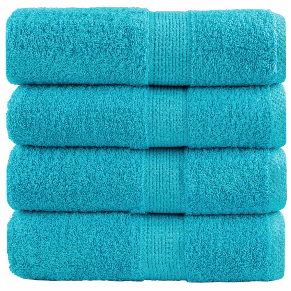 vidaXL Premium gästhanddukar SOLUND 4 st turkos 30x50 cm 600 gsm