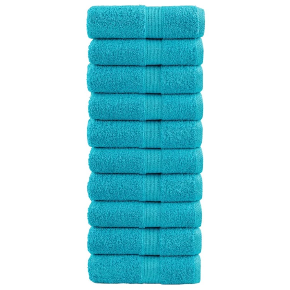 vidaXL Premium gästhanddukar SOLUND 10 st turkos 30x30 cm 600 gsm