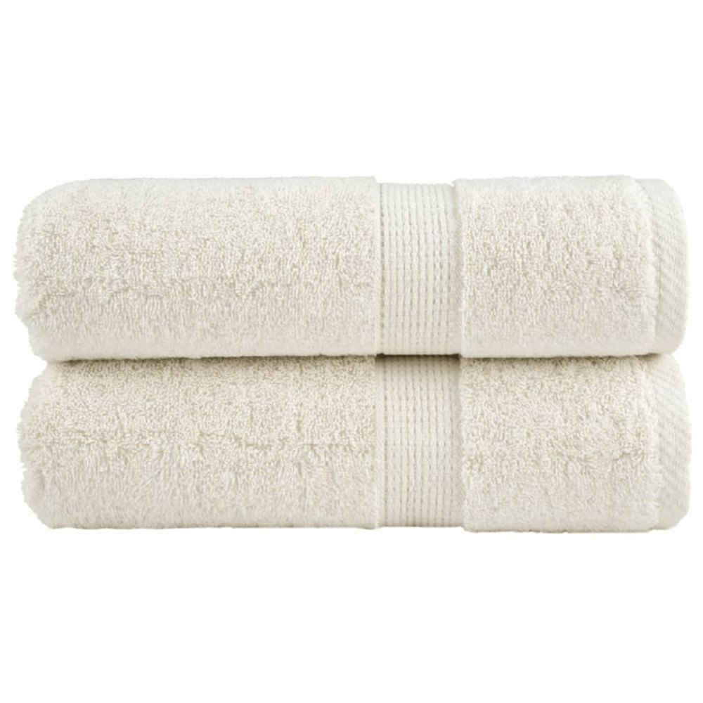 vidaXL Premium gästhanddukar SOLUND 2 st gräddvit 30x50 cm 600 gsm