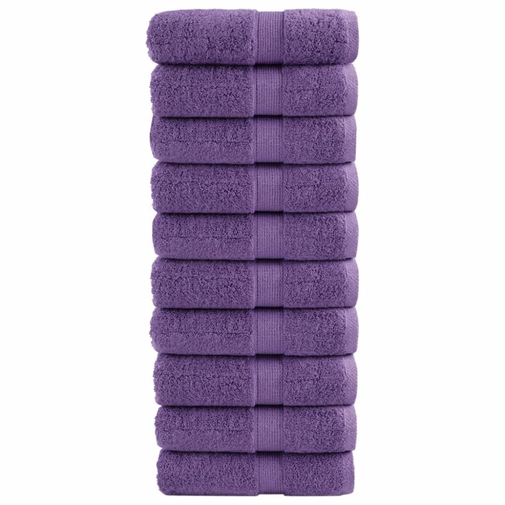 vidaXL Premium gästhanddukar SOLUND 10 st lila 30x50 cm 600 gsm