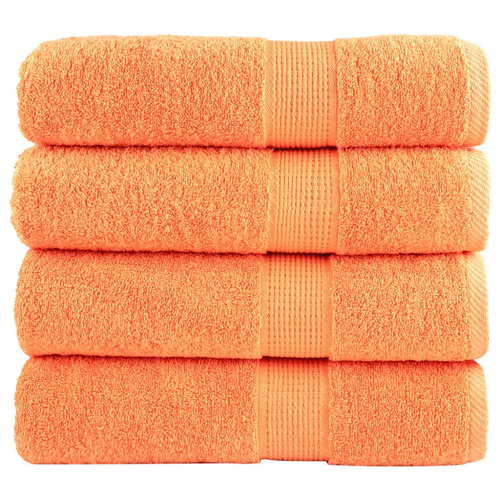 vidaXL Premium badhanddukar SOLUND 4 st orange 70x140 cm 600 gsm