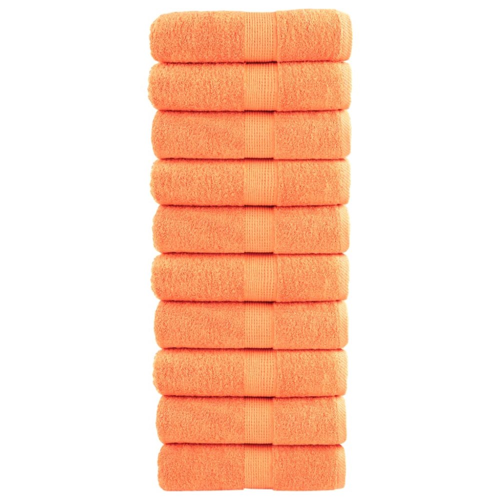 vidaXL Premium gästhanddukar SOLUND 10 st orange 30x50 cm 600 gsm