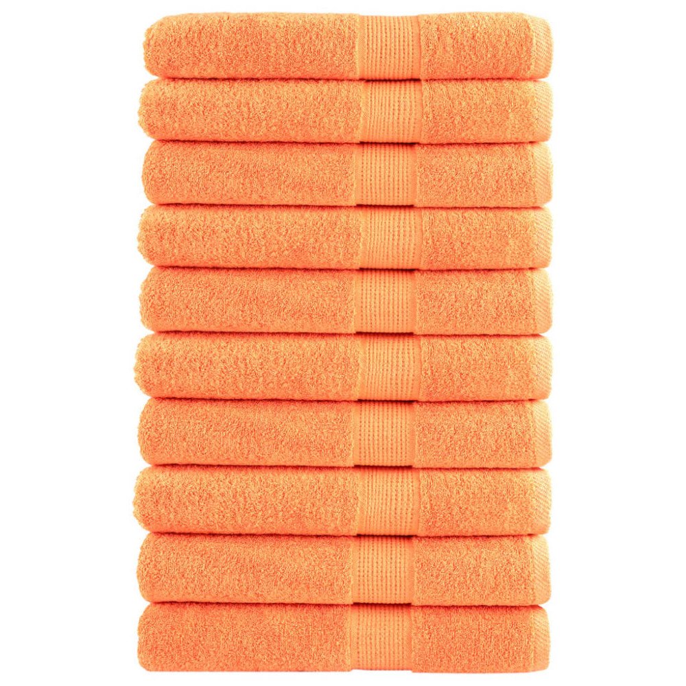 vidaXL Premium handdukar SOLUND 10 st orange 100x200 cm 600 gsm