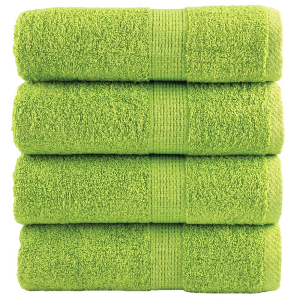 vidaXL Premium gästhanddukar SOLUND 4 st äppelgrön 30x50 cm 600 gsm
