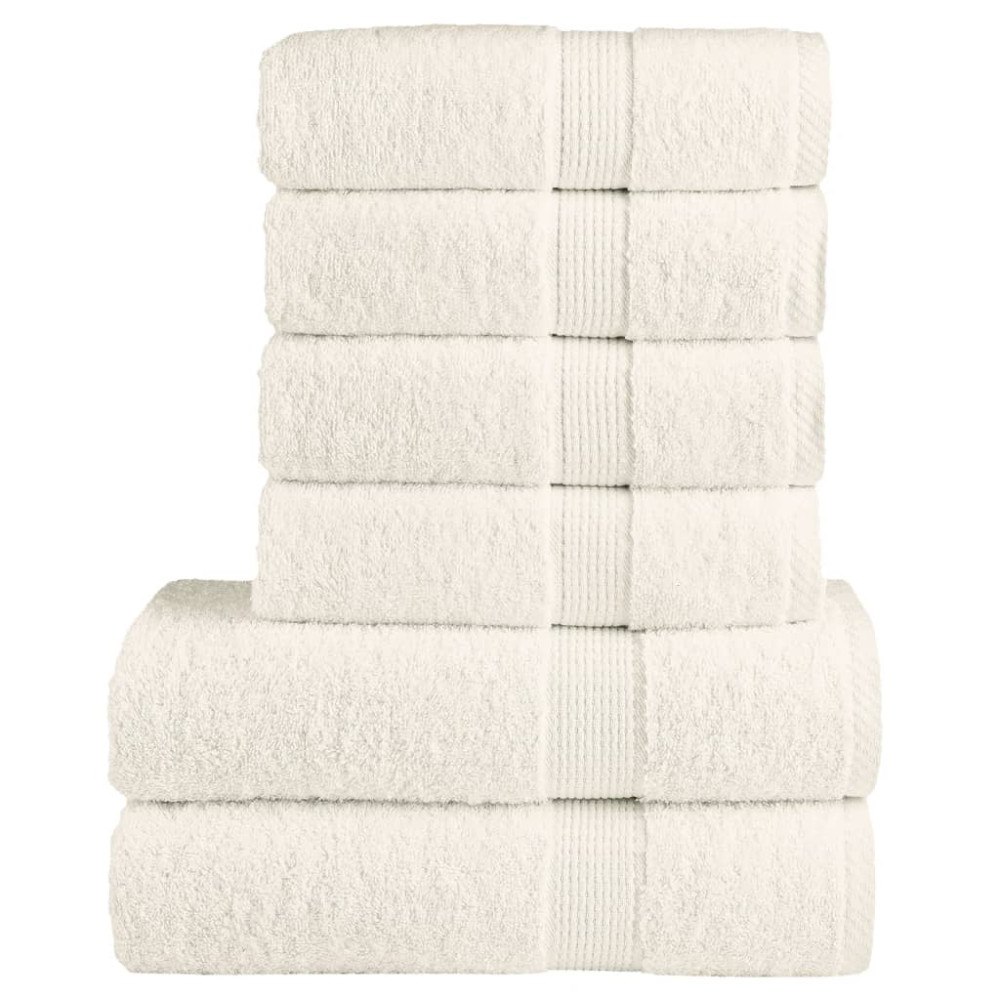 vidaXL Premium handdukar 6 st SOLUND gräddvit 600 gsm