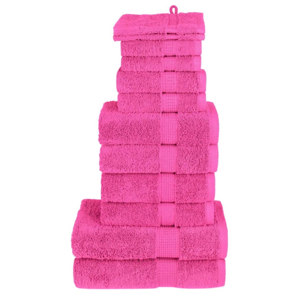 vidaXL Premium handdukar 12 st SOLUND rosa 600 gsm