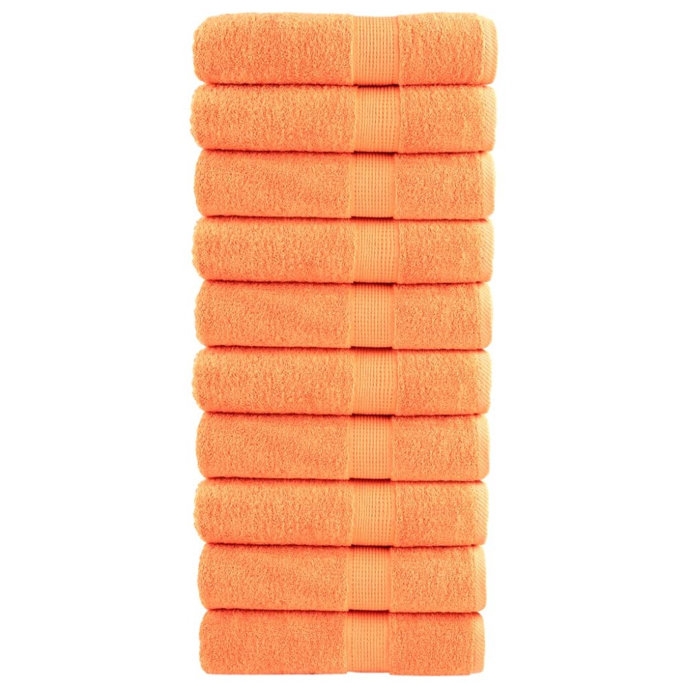 vidaXL Premium badhanddukar SOLUND 10 st orange 70x140 cm 600 gsm