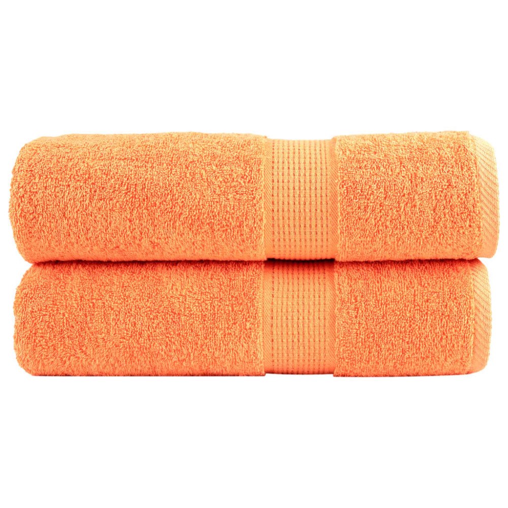 vidaXL Premium badhanddukar SOLUND 2 st orange 70x140 cm 600 gsm