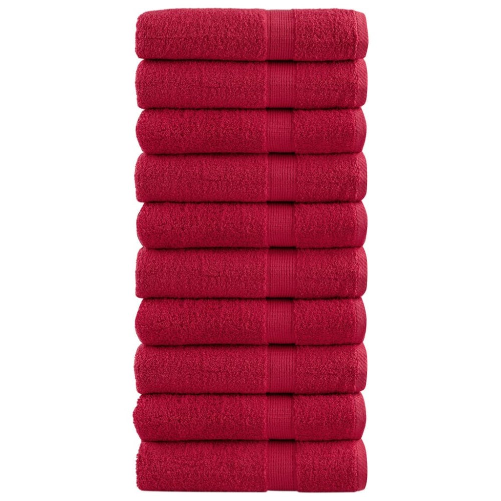 vidaXL Premium badhanddukar SOLUND 10 st röd 70x140 cm 600 gsm